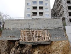 Çatlayan istinat duvarı paniğe neden oldu