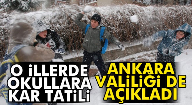 29 Aralık 2016 Ankara'da okullar yarın tatil edildi mi? Ankara Valiliği açıkladı