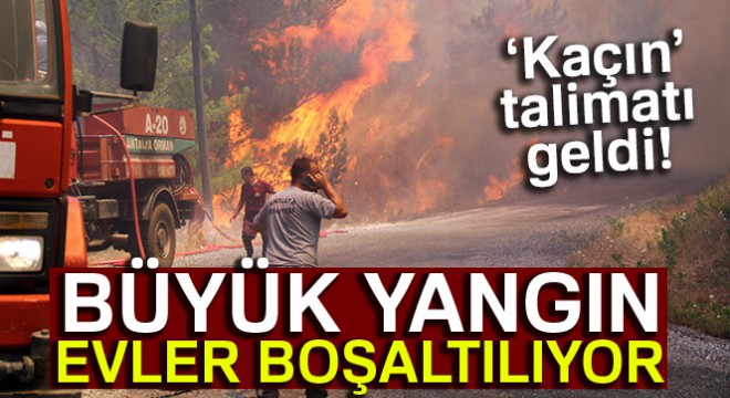 Alanya'da orman yangını, evler tahliye ediliyor