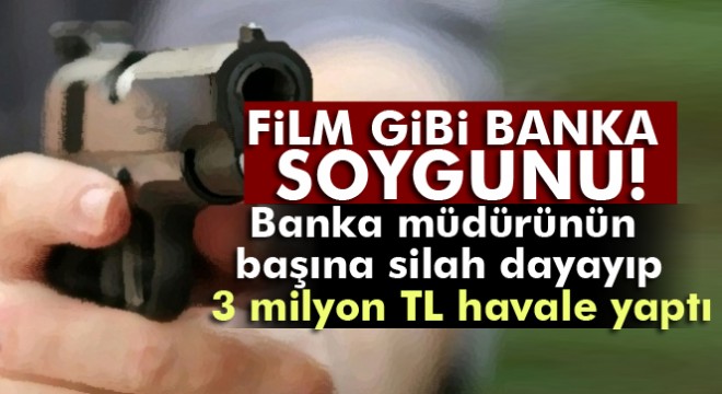 Bankanın kadın müdürünün başına silah dayadı, 3 milyon TL havale yaptırdı