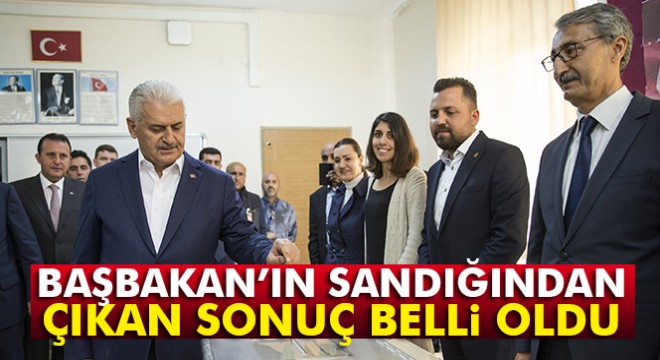 Başbakan Yıldırım'ın oy kullandığı sandığın sonucu belli oldu