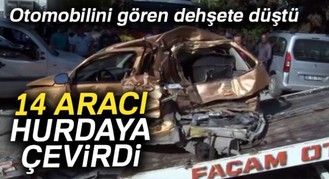 Başkent'te bir kamyon 14 aracı ezdi