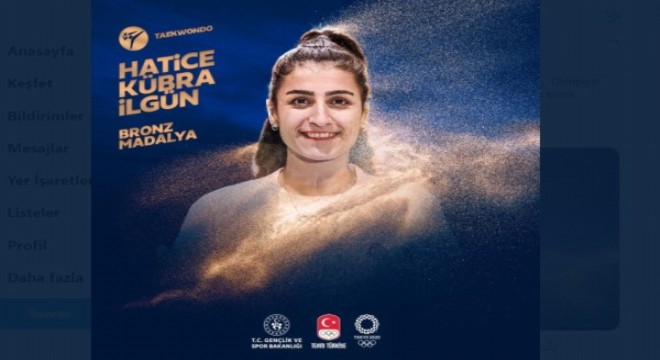 Bir madalya da Hatice Kübra İlgün'den