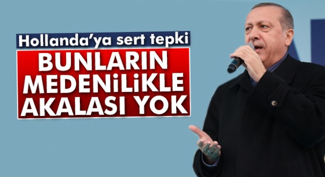 Cumhurbaşkanı Erdoğan'dan Hollanda'ya sert eleştiri: 'Bunların medenilikle akalası yok'