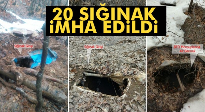 Diyarbakır Lice'de PKK'ya ait 20 sığınak imha edildi