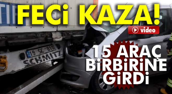 Erzurum'da sis nedeniyle 15 araç birbirine girdi