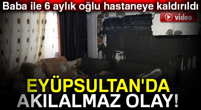 Eyüpsultan Yeşilpınar'da bir binanın duvarı çöktü! Yaralılar var