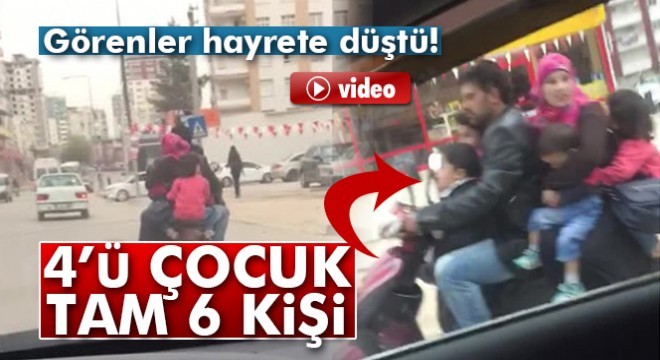 Görenler hayrete düştü! 2 kişilik elektrikli bisiklete 6 kişi bindi