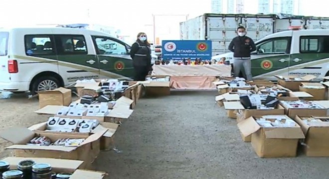 Gümrük Muhafaza ekiplerinden İstanbul'da sahte parfüm ve nargile tütünü operasyonu