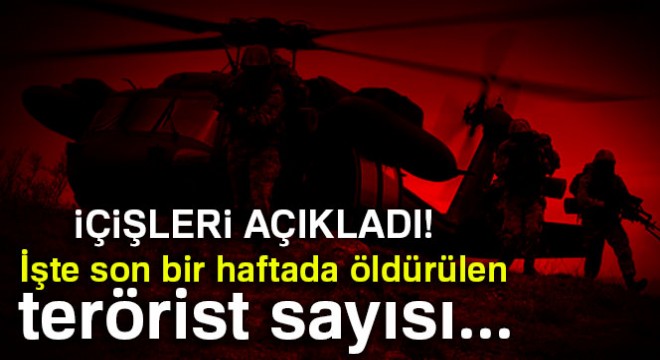 İçişleri Bakanlığı: '17 terörist etkisiz hale getirildi'