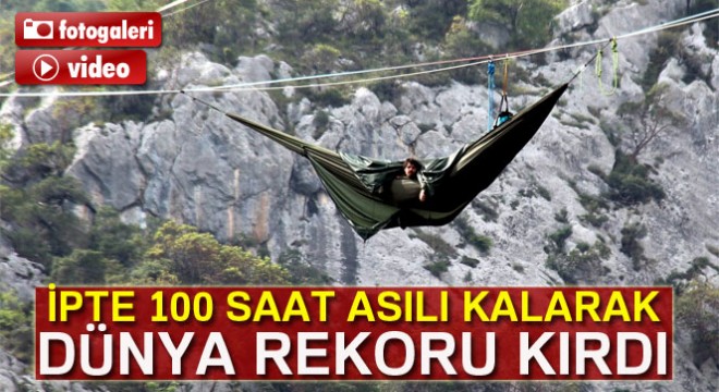 İpte 100 saat asılı kaldı, dünya rekoru kırdı