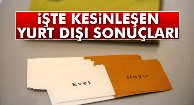 İşte kesinleşen yurt dışı sonuçları