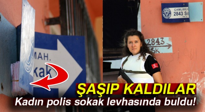 Kadın polis sokak levhasında uyuşturucu buldu