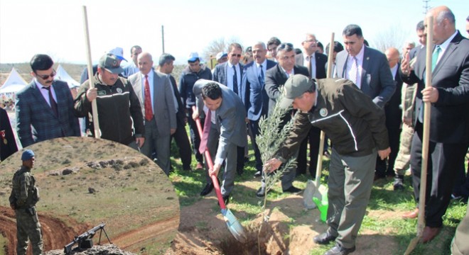 Komando korumasında ağaç dikimi