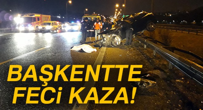 Kontrolden çıkan otomobil hafriyat kamyonuna çarptı! 1 ölü, 1 yaralı