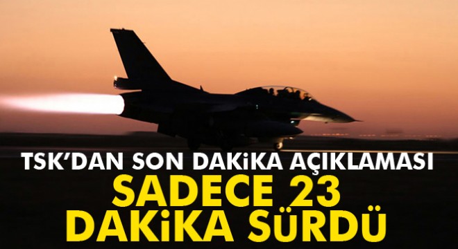 Kuzey Irak'ta PKK'ya hava harekatı