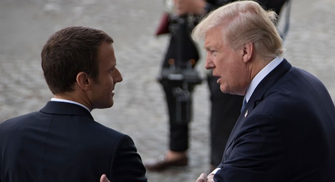Macron ve Trump Doğu Guta'daki ateşkesi görüştü