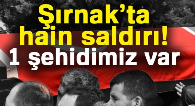 Şırnak'ta hain saldırı: 1 şehidimiz var