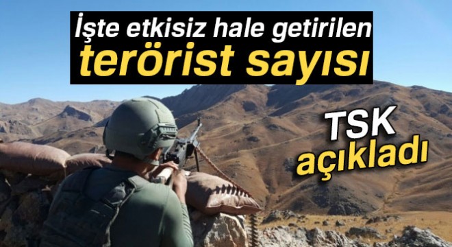 TSK: '2434 terörist etkisiz hale getirildi'