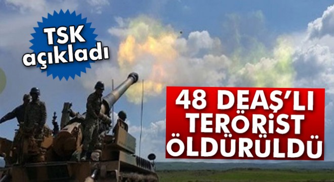 TSK: '48 DEAŞ terör örgütü mensubu etkisiz hale getirildi'