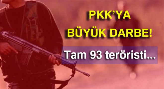 TSK: 'Bir hafta içinde 3'ü sözde lider kadrosunda olmak üzere 93 terörist etkisiz hale getirildi'