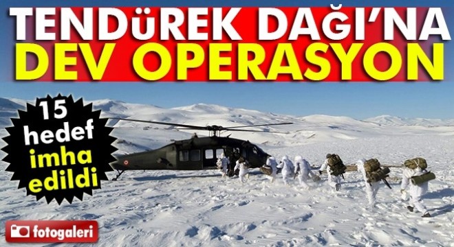 TSK'dan Tendürek Dağı'nda operasyon