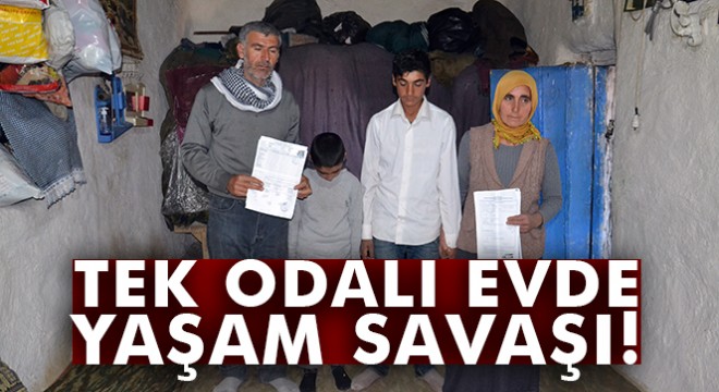 Tek odalı evde 5 çocuğu ile yaşıyorlar