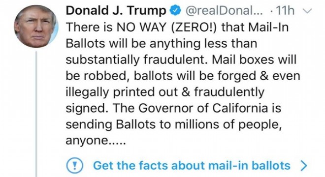 Trump tweetine twitter'dan ''sahte haber'' uyarısı